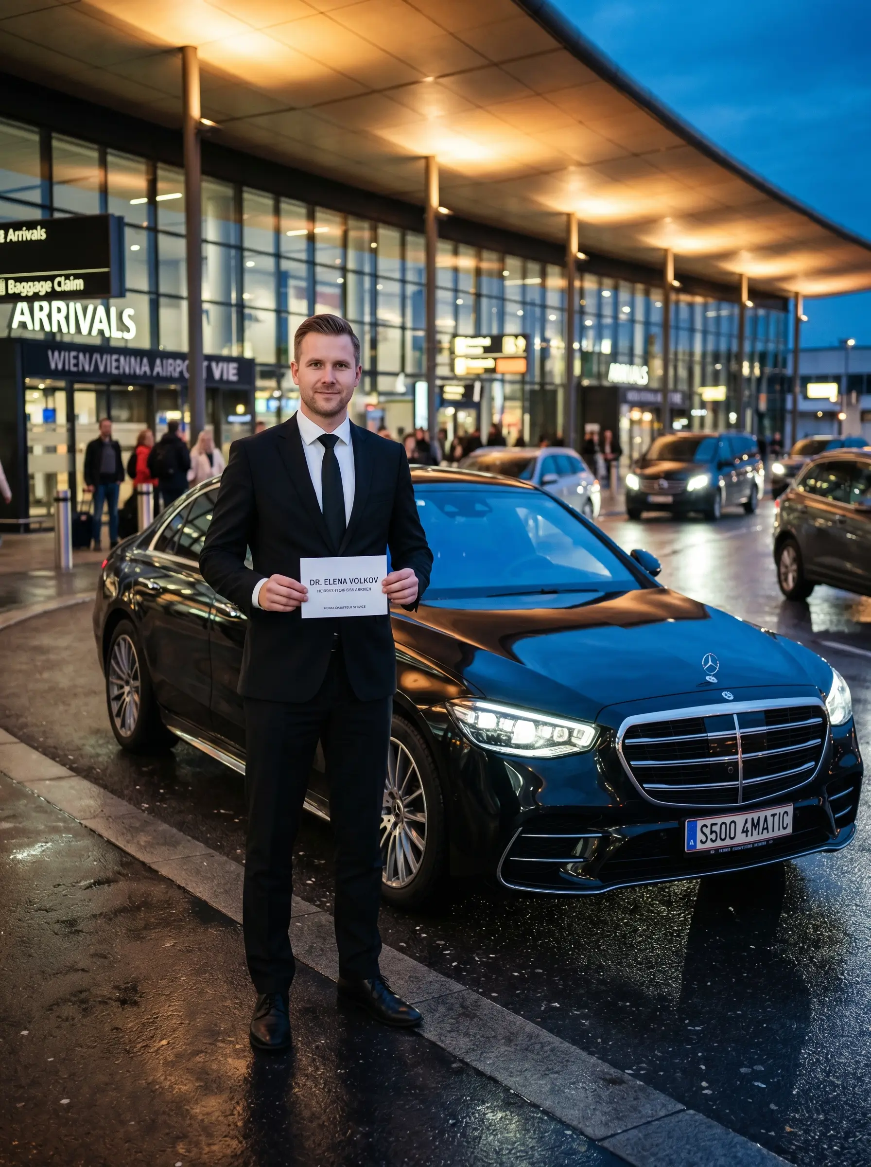 Gepäckservice beim Flughafen Transfer Wien durch professionellen Chauffeur